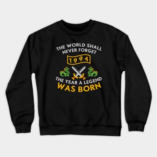 1994 The Year A Legend Was Born Dragons and Swords Design (Light) Crewneck Sweatshirt